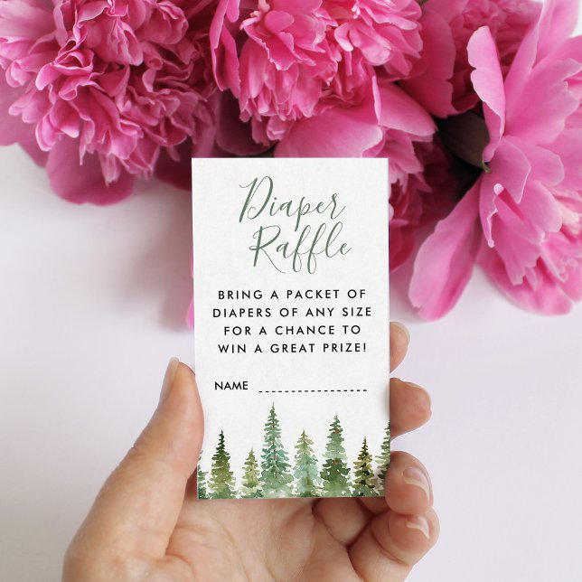 Carte D'accompagnement Boîtier à roulettes de la forêt de pins d'aquarell (Créateur téléchargé)