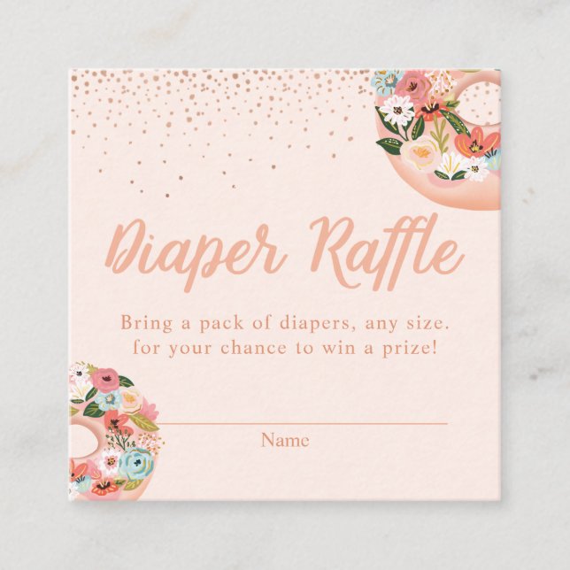 Carte D'accompagnement Boîtier de Baby shower à feuillages floraux (Devant)