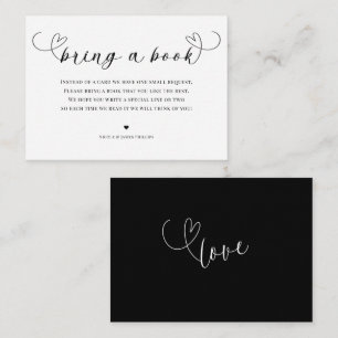 Carte D'accompagnement Boîtier de Baby shower de livres en noir et blanc