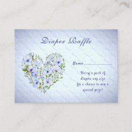 Carte D'accompagnement Boîtier de Baby shower Floral Coeur Bleu