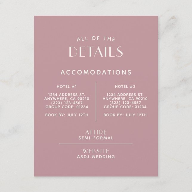 Carte D'accompagnement Boîtier de détail de Mariage d'écrou minimal simpl (Devant)