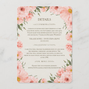 Carte D'accompagnement Boîtier de détail Mariage de fleurs d'aquarelle ro
