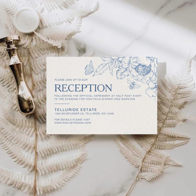 Carte D'accompagnement Boîtier de réception de mariage floral Chinoiserie (Créateur téléchargé)