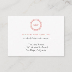 Carte D'accompagnement Boîtier de réception de mariage rose pâle