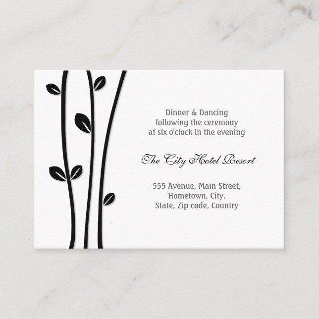 Carte D'accompagnement Boîtier de réception des branches noires en feuill (Devant)