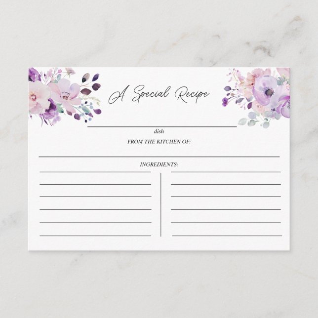 Carte D'accompagnement Boîtier de recette de Fêtes des mariées florales L (Devant)