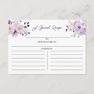 Carte D'accompagnement Boîtier de recette de Fêtes des mariées florales L