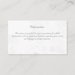 Carte D'accompagnement Boîtier d'information du mariage (avec floral blan