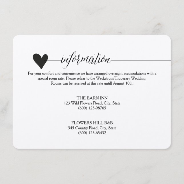 Carte D'accompagnement Boîtier Rustique Kraft Mariage, calligraphie cardi (Devant)