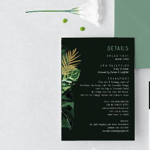 Carte D'accompagnement Boîtier vert poussiéreux feuille Palm moderne trop