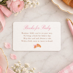 Carte D'accompagnement Bonjour Bébé Croissant Ruban Livres Pour Bébé