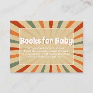 Carte D'accompagnement Bonjour Bébé Rétro Livres Vert Sauge Orange pour B