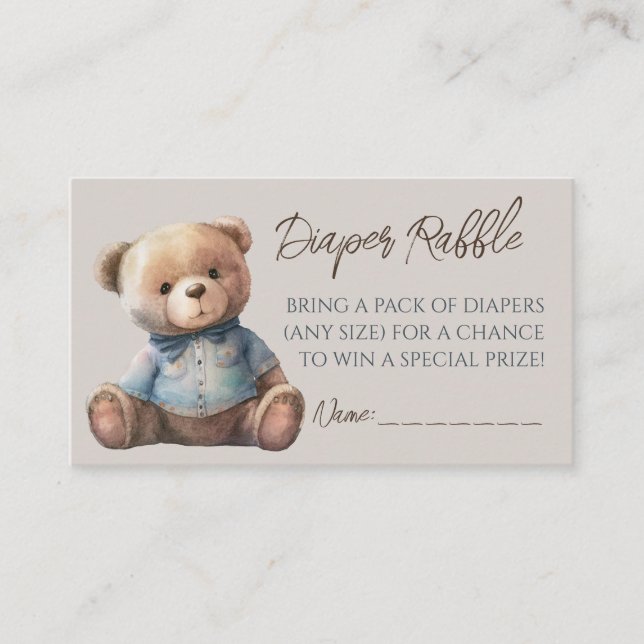 Carte D'accompagnement Bonnet de Baby shower de plongée de l'ours moderne (Devant)