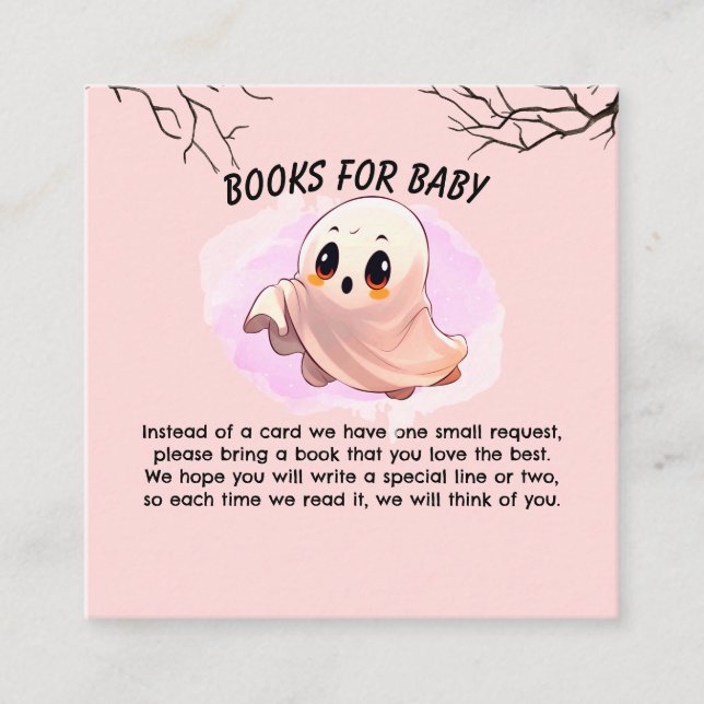 Carte D'accompagnement Boo Baby shower Halloween Pink thème mignonne fête (Devant)