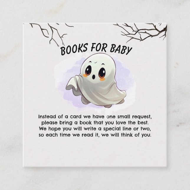 Carte D'accompagnement Boo Baby shower Halloween thème Mignonne fête (Devant)