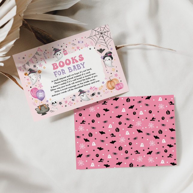 Carte D'accompagnement Boo rose Halloween Fantômes Livres pour Bébé Fille (Créateur téléchargé)
