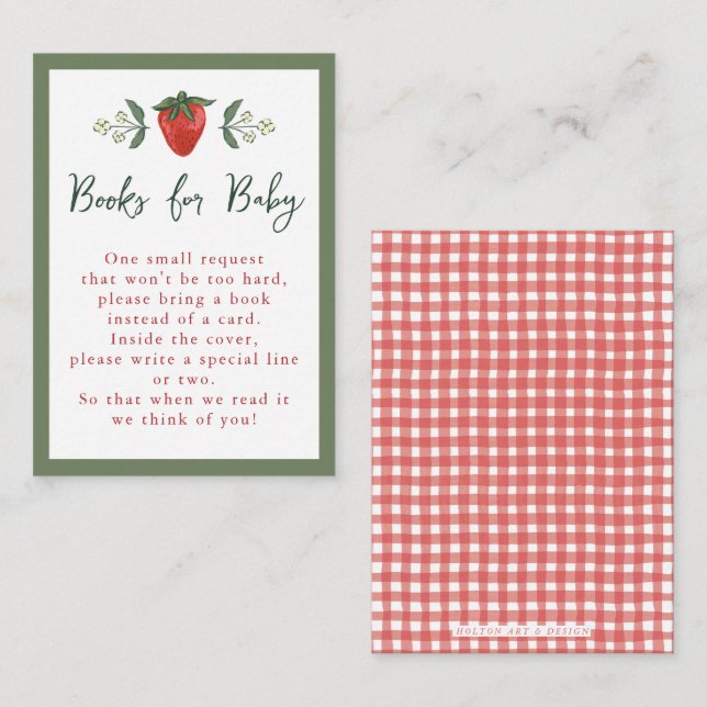 Carte D'accompagnement Books For Baby Enclosure Card | Berry Fruit (Devant / Derrière)