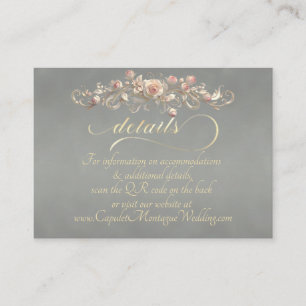 Carte D'accompagnement Bordure d'arc de rose, Code QR - Sauge
