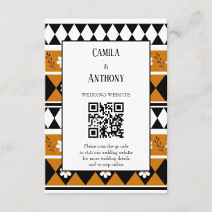 Carte D'accompagnement Bordure Fleur Diamant Boho Motif Floral