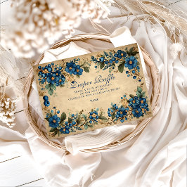 Carte D'accompagnement Botanical Blueberry Floral Diapper Raffle 