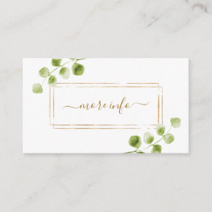 Carte D'accompagnement Botanical Gold Green Mariage Plus d'infos