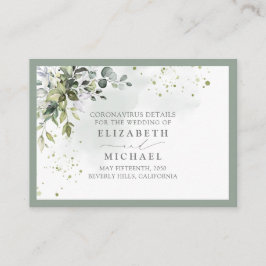 Carte D'accompagnement Botanical Greenery Floral Coronavirus Détail