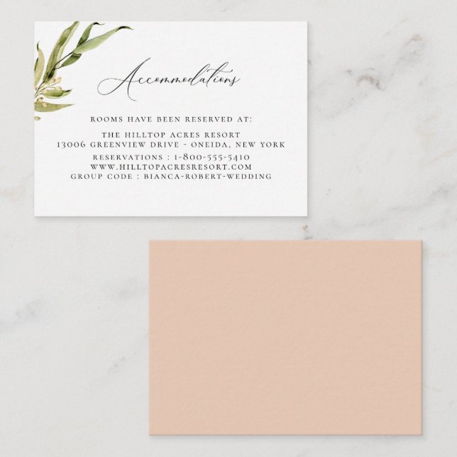 Carte D'accompagnement Botanique Forêt Mariage Logement Boîtier (Devant / Derrière)