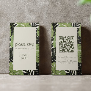 Carte D'accompagnement Botaniques luxuriants RSVP Green Jungle Feuilles Q