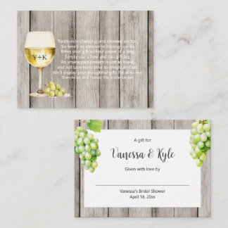 Carte D'accompagnement Botte de vin rustique affiche étiquette de douche 