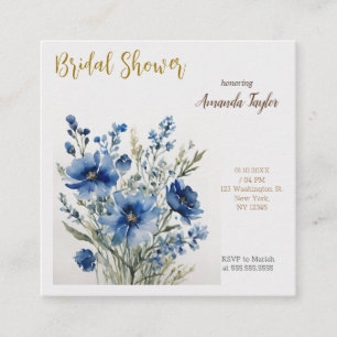 Carte D'accompagnement Bouquet de Fleurs Élégant Shower de Mariée à l'aqu
