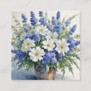 Carte D'accompagnement Bouquet de fleurs Elégante aquarelle