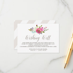 Carte D'accompagnement Bouquet Mariage simple d'aquarelle