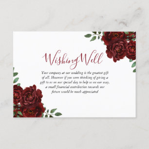 Carte D'accompagnement Bourgogne Rose Romantique Mariage bien souhaité