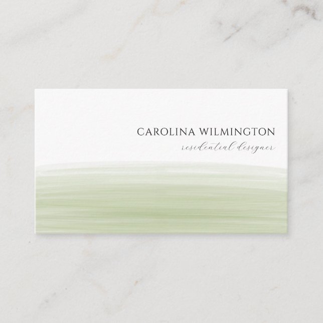 Carte D'accompagnement Boutique moderne Sage Vert Aquarelle Business (Devant)