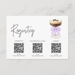 Carte D'accompagnement Bow Espresso Martini Fête des mariées - Registre