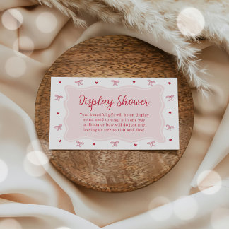 Carte D'accompagnement Bow Hearts Valentine Baby Shower Display Shower 