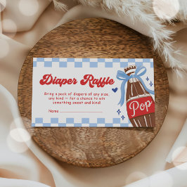 Carte D'accompagnement Bow She's Ready to Pop Baby Shower Diaper Raffle