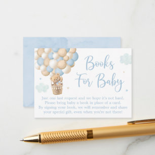 Carte D'accompagnement Boy Blue Teddy Bear Baby shower Demande de réserva