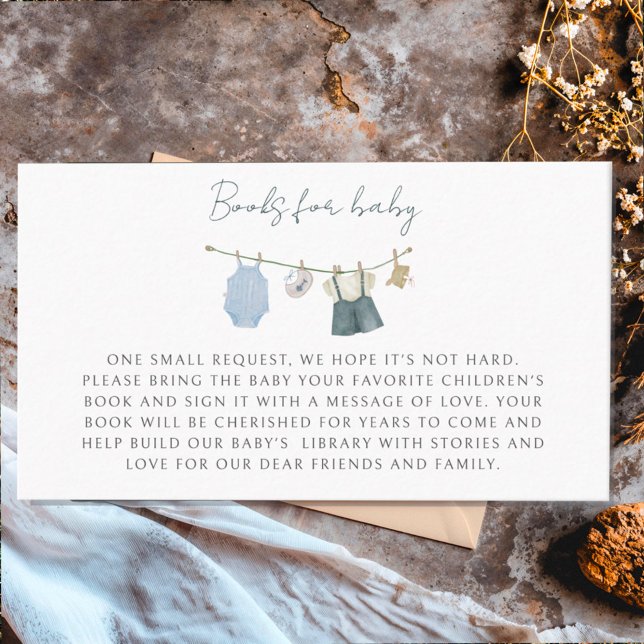 Carte D'accompagnement Boy Clothes Baby shower d'aquarelle livre pour béb (Créateur téléchargé)