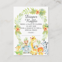 Boy Jungle Animaux Baby shower Déchets Raffle