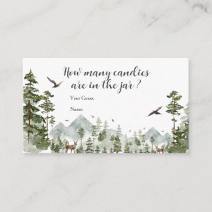 Carte D'accompagnement Boy Pine Tree Forest Mountain Combien de bonbons