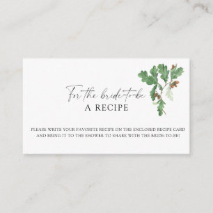 Carte D'accompagnement Branche de glands - Recette pour la future mariée