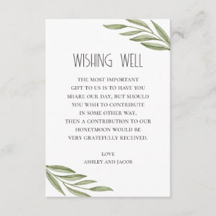 Carte D'accompagnement Branche de verdure fontaine de vœux de mariage