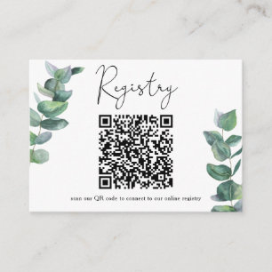 Carte D'accompagnement Branche d'eucalyptus - Code QR pour le registre