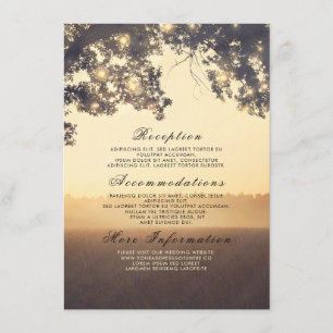 Carte D'accompagnement Branches de l'arbre rustique Détails du Mariage Dr