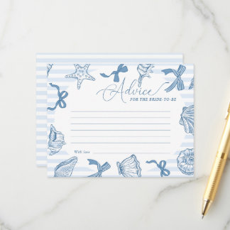 Carte D'accompagnement Bridal Toast On The Coast Seashells Advice Bridal