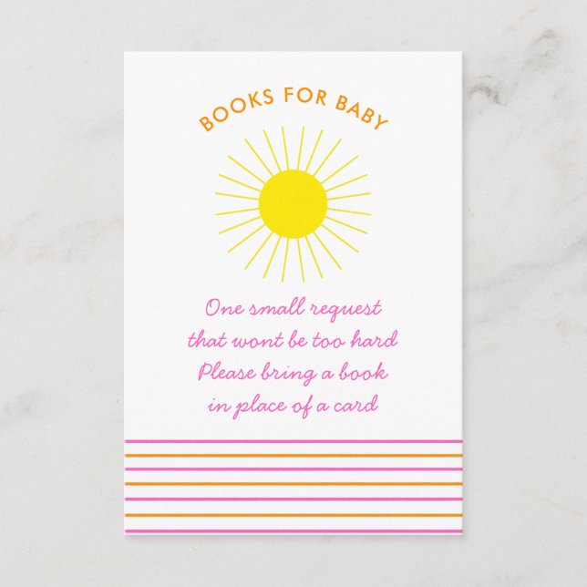 Carte D'accompagnement Bright Neon Sunshine Stripes Livres Sunny pour béb (Devant)