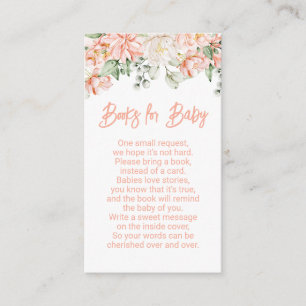 Carte D'accompagnement Brocher des livres de Baby shower neutres floraux
