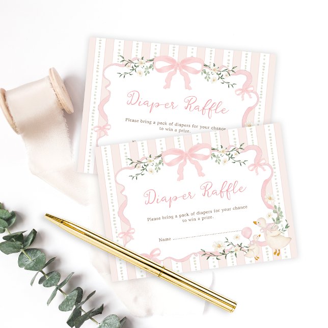 Carte D'accompagnement Brochure à bec d'oie soie de poitrine rose preppy (Créateur téléchargé)