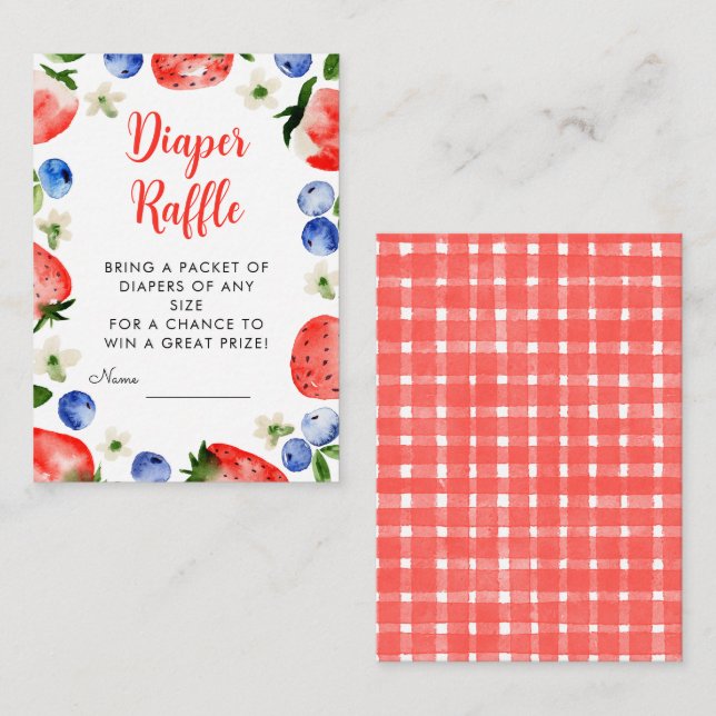 Carte D'accompagnement Brochure à fraises et à bleuets (Devant / Derrière)